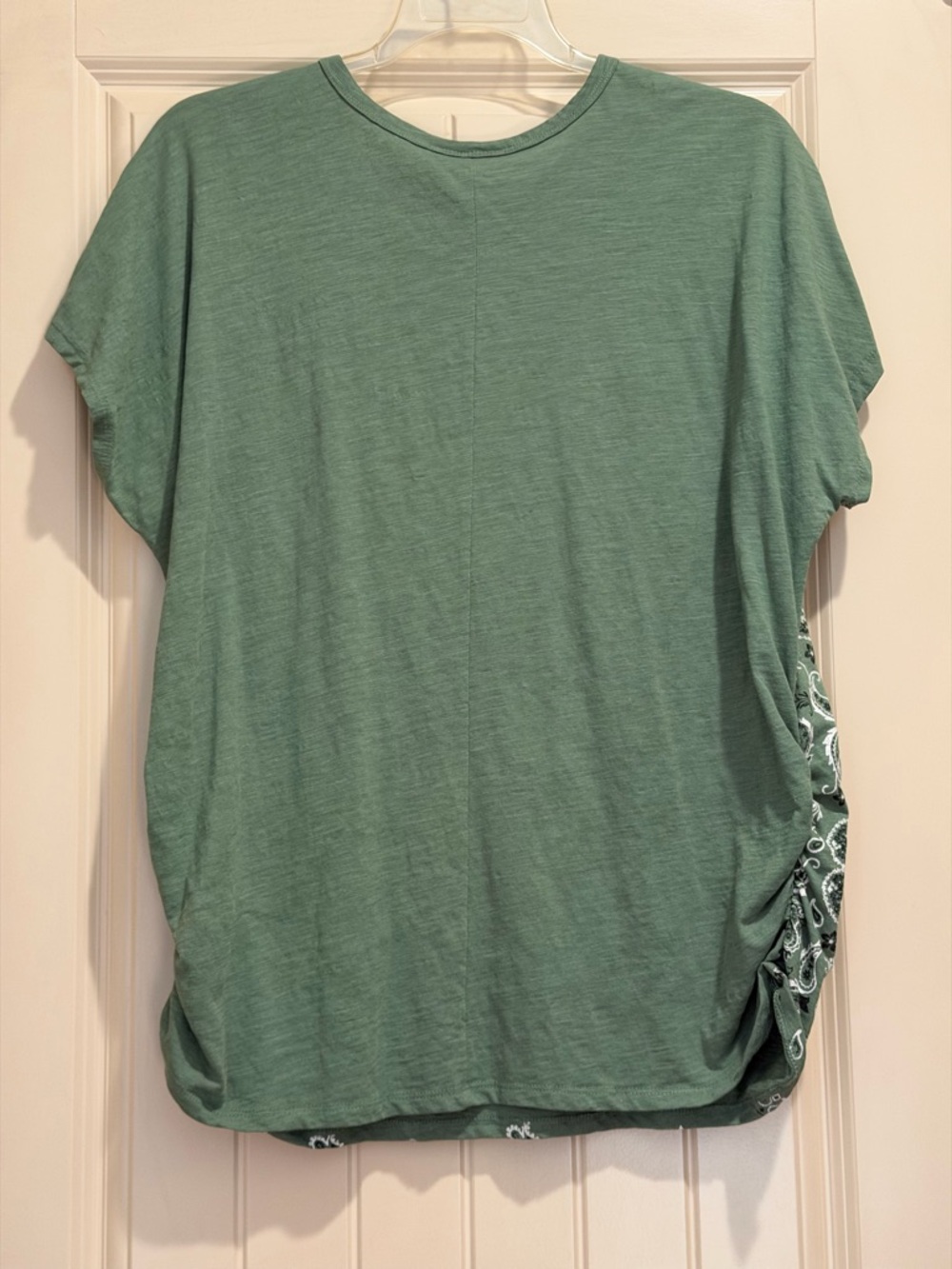 Lane Bryant Olive Green Bandana-Print Short Sleeve Tee - Picture 2 of 10